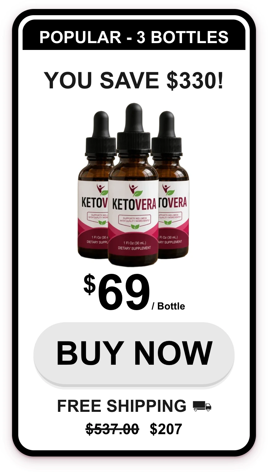 KetoVera 3 bottles